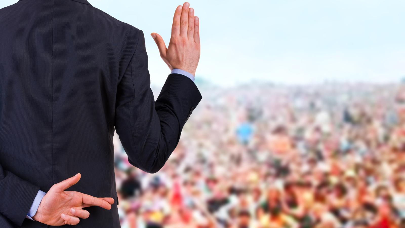 Person with mask behind back